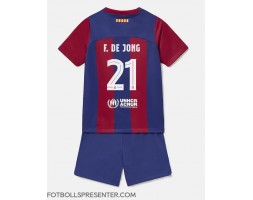 Barcelona Frenkie de Jong #21 Hemmatröja Barn 2023-24 Kortärmad (+ korta byxor)